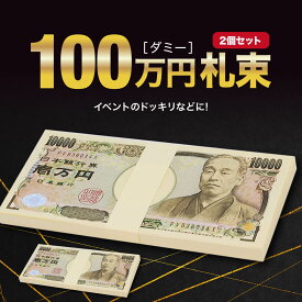 ダミー 札束 100万円 2個セット ダミー札束 札 100万円札束 紙 玩具 偽札 お金 フェイク メモ帳 金運 開運 2次会 紙幣 宝くじ お年玉 金運アップ どっきり ドッキリ イベント パーティー グッズ おもちゃ いたずら SNS 撮影 小物 風水 プレゼント