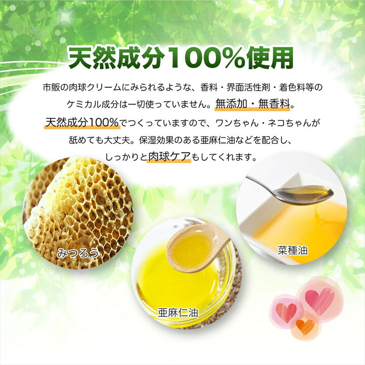 国産 天然みつろう 肉球クリーム クリーム 滑り止め 無香料 ペット用 肉球ケア 犬猫用 30g 無添加 舐めても安心安全