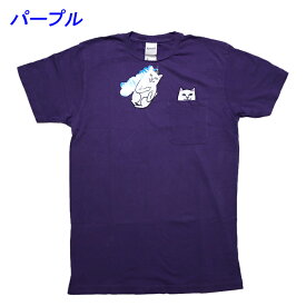 リップンディップ　TシャツRIPNDIP LOAD NERMAL SS TEE リップインデップ　リップアンドリップ　リップTシャツ　■品番 RND0204 RND0205 ■ ネコ柄ポケットTシャツ　白黒