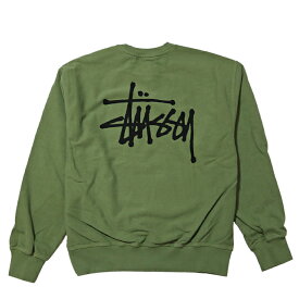 ステューシー トレーナー ピグメント ベーシックロゴ ストックロゴ BASIC STUSSY PIG.DYED CREW スウェット クルー ユーズド加工 ピグメント加工 クルーネック 品番 1914879 送料無料