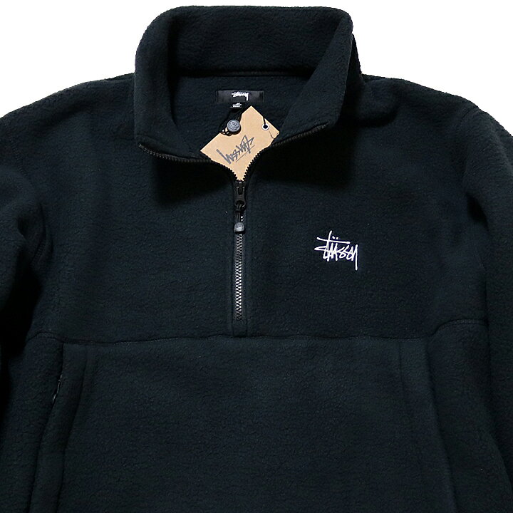 人気モデル ステューシー ショーン ストック 刺繍 ロゴ ハーフジップ  