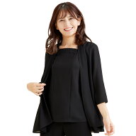 【12%OFFクーポン 4/15 23:59迄】喪服 レディース 胸元レース使い夏チュニック 110725516 ブラックフォー…