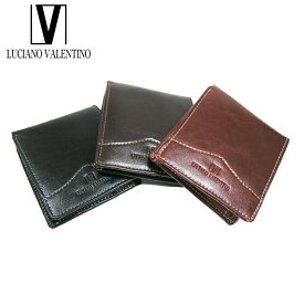 LUCIANO VALENTINO ルチアーノバレンチノ 牛革 本革 ウォレット 2つ折財布 LUV-6002(BK/LBR/DBR)3色