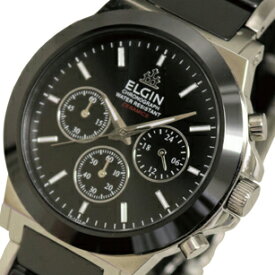 ELGIN エルジン セラミック クロノグラフ 腕時計 FK1417C-B