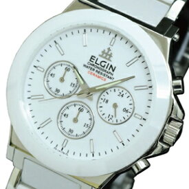 ELGIN エルジン セラミック クロノグラフ 腕時計 FK1417C-W