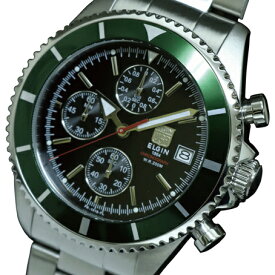エルジン ELGIN クロノグラフ ダイバーズウォッチ 腕時計 FK1418S-GR