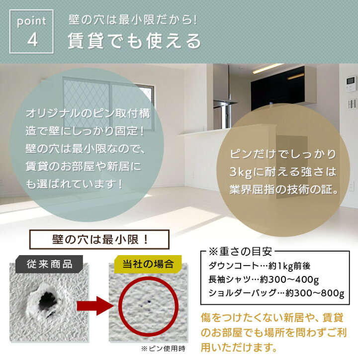 楽天市場 ウォールメイツ 正規品 ｊ型大フック 1個入 2色 ウォールハンガー 壁掛け ハンガー フック 帽子掛け 賃貸 石膏ボード 壁 画鋲 ピン 穴 目立たない Diy 取り付け おしゃれ ホワイト 白 木目 ナチュラル 安全荷重 3kg 日本製 まとめ買い 送料無料 Wall