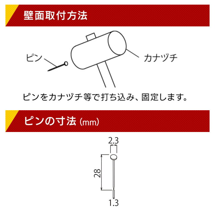 楽天市場】ウォールメイツ正規品【メンテナンス 用 頭付太ピン(10本入 