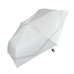 【暮らしラクラク応援セール】藤田屋 晴雨兼用折りたたみ傘 50cm 晴雨兼用丸手元 ボーダーリボン ホワイト SM-2551(KT)【取り寄せ・返品不可商品】