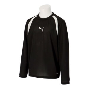 �y���z(PUMA)�v�[�} PMJ-529615-01 indiviFINAL LS SHIRT JR (01)PUMA BLACK - PUMA WHITE �W���j�A