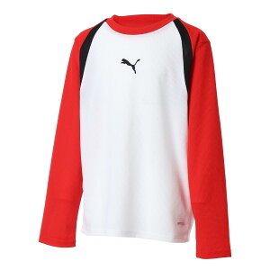 �y���z(PUMA)�v�[�} PMJ-529615-02 indiviFINAL LS SHIRT JR (02)PUMA WHITE - PUMA RED �W���j�A