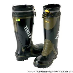 【暮らしラクラク応援セール】アイトス 4703 安全ゴム長靴(糸入り) ブラック×OD 26.5cm【取り寄せ・返品不可商品】