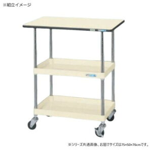【暮らしラクラク応援セール】サカエ CSパールワゴン軽量タイプ 天板付2段 アイボリー CSP-7572LTPNUI【取り寄せ・返品不可商品】