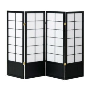 【暮らしラクラク応援セール】弘益(KOEKI) UTILITY 和風衝立4連 ブラック 高さ1200mm JPS1204BK【取り寄せ・返品不可商品】