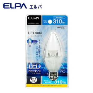 【暮らしラクラク応援セール】ELPA(エルパ) LED電球 シャンデリア 昼光色相当 LDC4CD-E17-G350【取り寄せ・返品不可商品】