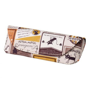 【暮らしラクラク応援セール】メガネケース HA-135 ネコ ワッペン柄BE/YE 092910【取り寄せ・返品不可商品】