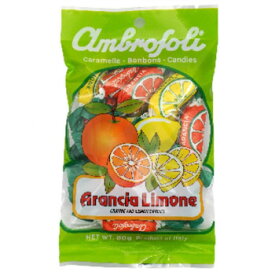 【暮らしラクラク応援セール】ambrosoli(アンブロッソリー)　キャンディ　オレンジ・レモン　袋入　80g×12袋【軽減税率対象商品】【取り寄せ・返品不可商品】