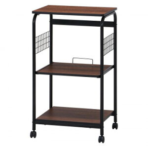 【暮らしラクラク応援セール】不二貿易 (C/D:15423) レンジワゴン FBC-03-2 BK/BR【取り寄せ・返品不可商品】