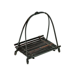 【暮らしラクラク応援セール】萬洋 鮎皿ワンタッチ柄付 黒 21-275B【取り寄せ・返品不可商品】