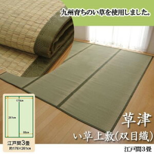 【暮らしラクラク応援セール】純国産 草津 い草上敷(双目織) 江戸間3畳 1100633【取り寄せ・返品不可商品】