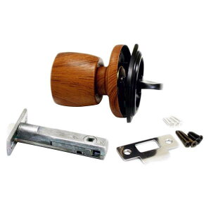 【暮らしラクラク応援セール】室内用取替錠前 個室・通路用 鍵なし チューブラ握り玉 木目ライト戸襖錠 00776659-001【取り寄せ・返品不可商品】