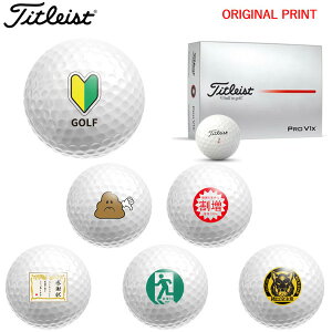 【オリジナルマークプリントボール(納期2-3日)】タイトリスト PROV1X ゴルフボール 1ダース(12球入り) 2025年モデル おもしろい マーク入り
