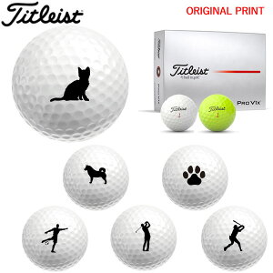 【オリジナルマークプリントボール(納期2-3日)】タイトリスト PROV1X ゴルフボール 1ダース(12球入り) 2025年モデル ペット スポーツシルエット