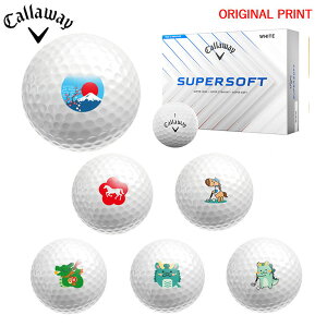 【オリジナルマークプリントボール(納期2-3日)】キャロウェイ SUPERSOFT (スーパーソフト) ゴルフボール 1ダース (12球入り) 2025年モデル 干支 プリント マーク入り
