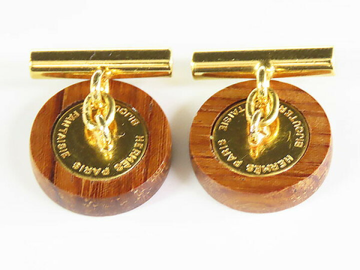 楽天市場】【美品】エルメス HERMES セリエ ウッド 木製 カフス カフス  