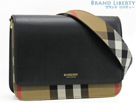 【超美品】バーバリー　BURBERRY　マックフォード Mackford　ハウスチェック　2WAY ショルダーバッグ　セカンドバッグ　クラッチバッグ　ポーチ　ブラック　カーフレザー キャンバス　8084025　【中古】