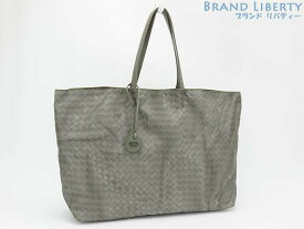 【美品】ボッテガ ヴェネタ　BOTTEGA VENETA　イントレッチオ リュージョン　トートバッグ　ショルダーバッグ　ハンドバッグ　カーキグレー　ナイロン レザー　299876　【中古】