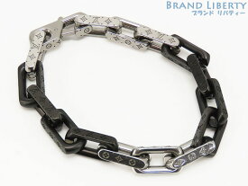 【美品】ルイヴィトン　LOUIS VUITTON　ブレスレット モノグラム チェーン　腕輪　シルバー ブラック　M00687　【中古】
