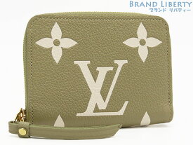 【未使用】ルイヴィトン　LOUIS VUITTON　バイカラー モノグラム アンプラント　ジッピーコイン パース　コインケース　小銭入れ　コンパクト財布　カーキ クレーム　M82448　【中古】