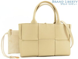 【未使用】ボッテガ ヴェネタ　BOTTEGA VENETA　マキシ イントレチャート　ミニ アルコ　2WAY トートバッグ　ハンドバッグ　ポーチ付き　ポリッジ クリームベージュ　カーフレザー　709337　【中古】