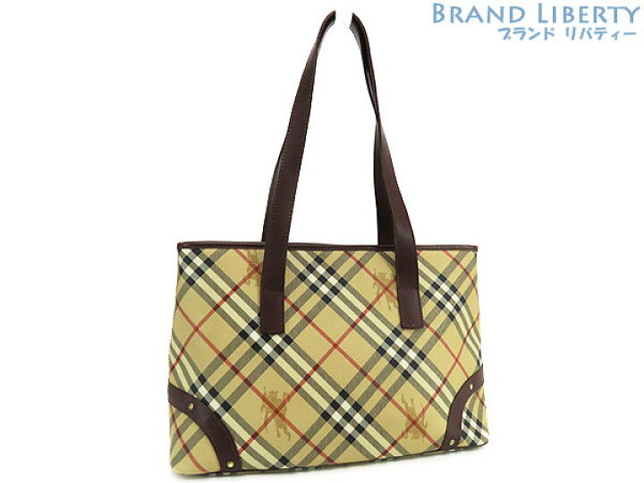 BURBERRY ヘイマーケットチェックトートバッグPVC レザー