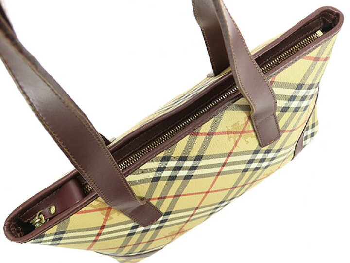BURBERRY ヘイマーケットチェックトートバッグPVC レザー