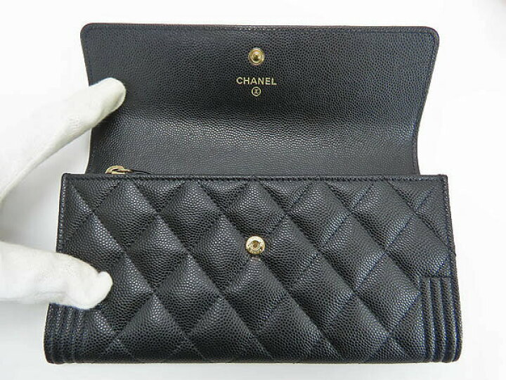 楽天市場】【未使用】シャネル CHANEL ボーイシャネル キャビアスキン  