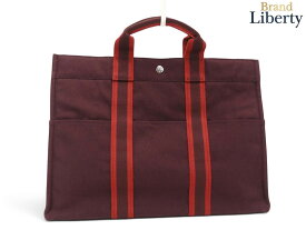 【未使用】エルメス HERMES フールトゥMM トートバッグ ハンドバッグ キャンバス　【中古】