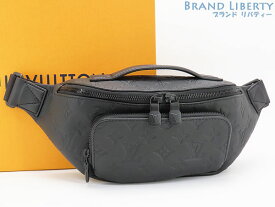 【新古品】ルイヴィトン　LOUIS VUITTON　モノグラム シャドウ　ラッシュ バムバッグ　ウエストバッグ　ウエストポーチ　ボディバッグ　クロスボディショルダーバッグ　ブラック　カーフレザー　M47058　【中古】