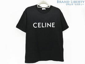 【未使用】セリーヌ　CELINE　ルーズ Tシャツ　コットンジャージー　ロゴ　クルーネック　カットソー　半袖　ルーズフィット　ブラック　コットン100　2X764671Q 38AW　【中古】