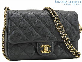 【激レア美品】シャネル　CHANEL　マトラッセ　キャビアスキン　ミニ フラップ バッグ　チェーンショルダーバッグ　ポーチ　ポシェット　ミニマトラッセ　ブラック ゴールド金具　グレインドカーフスキン　AS3757　【中古】