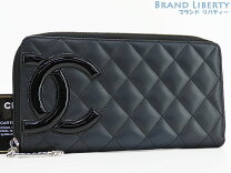 楽天市場】chanel シャネル カンボンライン ラウンドファスナー 長財布 