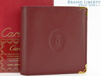 楽天市場】カルティエ L3000451 マスト カーフ 二つ折り財布 ボルドー  