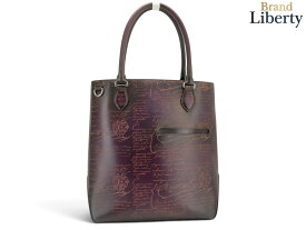 【激レア新品同様】ベルルッティ BERLUTI カリグラフィ トゥジュール バーティカル ネオ トートバッグ ショルダーバッグ ビジネスバッグ ブラック ダークパープル ピンクゴールドパティーヌ ローズゴールド TOUJOURS_VERTICAL_NEO-V2　【中古】
