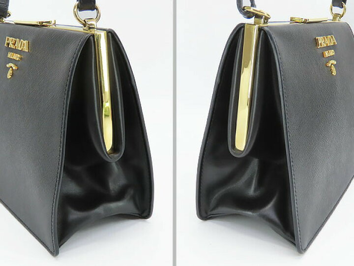 楽天市場】【美品】プラダ PRADA サフィアーノ ライトフレームバッグ  