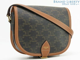【未使用】セリーヌ　CELINE　トリオンフ　ミディアム フォルコ バッグ　斜め掛け ショルダーバッグ　ショルダーポーチ　ポシェット　タン ブラック ブラウン　191502BZJ.04LU　【中古】