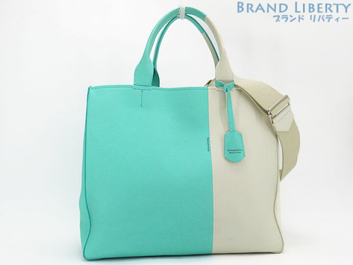 美品 Tiffany & Co. トートバッグ ハンドバッグ バイカラー レザー 