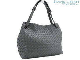 【美品】ボッテガ ヴェネタ　BOTTEGA VENETA　イントレチャート　スモール ガルダバッグ　ショルダー トートバッグ　ハンドバック　ニューライトグレー　ラムレザー　405071 590734　【中古】