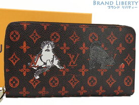 【限定未使用】ルイヴィトン　LOUIS VUITTON　トランスフォームド モノグラム キャットグラム　ジッピーウォレット　ラウンドファスナー長財布　ダークブラウン オレンジ　M63875　【中古】