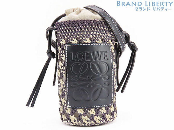 楽天市場】【ほぼ新品】ロエベ LOEWE ラフィア シリンダーポケット  